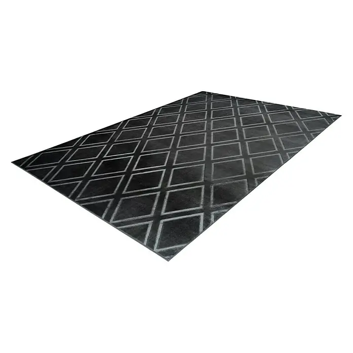 Kayoom Kurzflorteppich Monroe III - Anthrazit, 290 x 200 cm, 100 % Polyester - Rechte Seitenansicht
