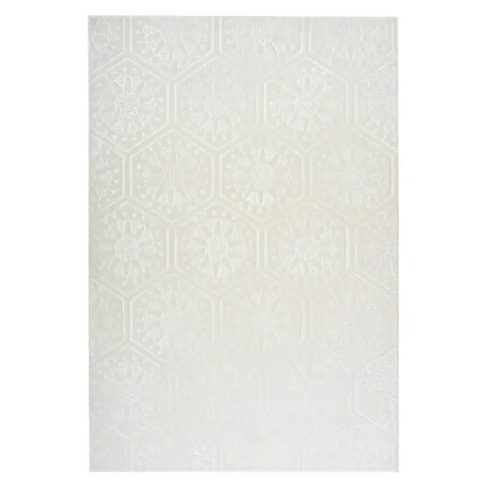 Kayoom Kurzflorteppich Monroe II - Weiß, 300 x 80 cm, 100 % Polyester - Ansicht von oben