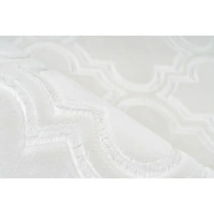 Kayoom Kurzflorteppich Monroe I - Weiß, 300 x 80 cm, 100 % Polyester - Detailaufnahme