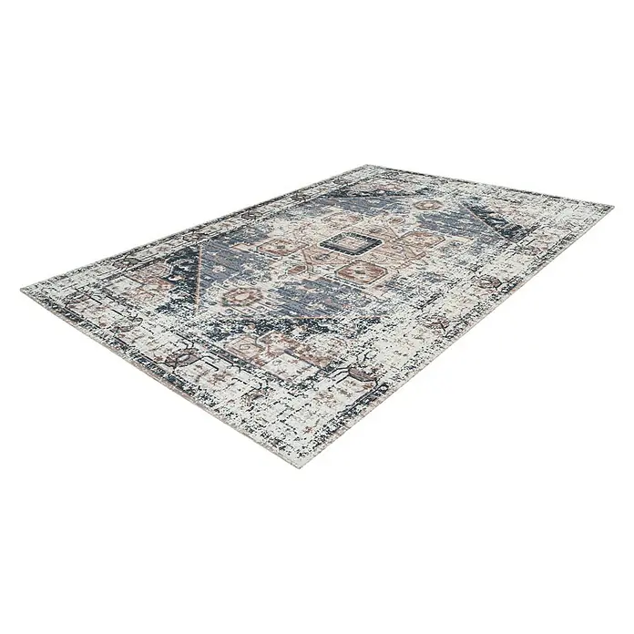 Kayoom Kurzflorteppich Indiana - Grau/Braun, 170 x 120 cm, 100 % Baumwolle - Rechte Seitenansicht