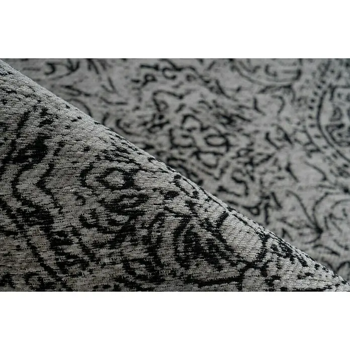 Kayoom Kurzflorteppich Iglesia - Grau/Schwarz, 290 x 200 cm, 100 % Polyester - Detailaufnahme