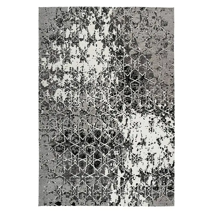 Kayoom Kurzflorteppich Iglesia - Grau, 290 x 200 cm, 100 % Polyester - Ansicht von oben