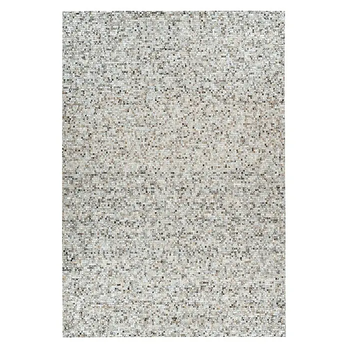 Kayoom Echtlederteppich Finish - Grau/Silber, 150 x 80 cm, 100 % Leder - Ansicht von oben