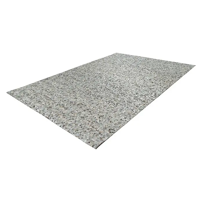 Kayoom Echtlederteppich Finish - Grau/Silber, 150 x 80 cm, 100 % Leder - Rechte Seitenansicht
