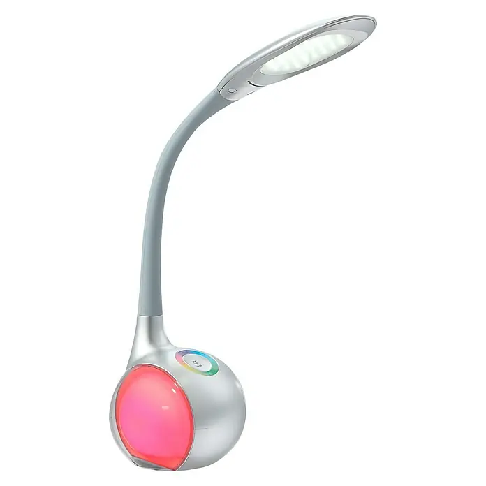 Globo Lámpara de sobremesa LED Tarron - 5 W, L x An x Al: 30 x 13,5 x 53 cm, Plateado, Blanco frío
