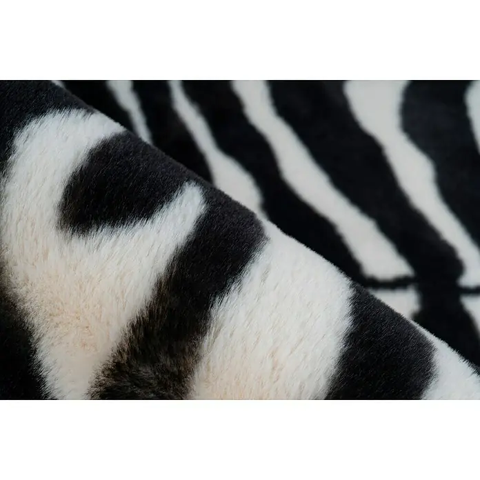Kayoom Hochflorteppich Zebra - Weiß/Schwarz, 230 x 160 cm, 100 % Polyester - Detailaufnahme