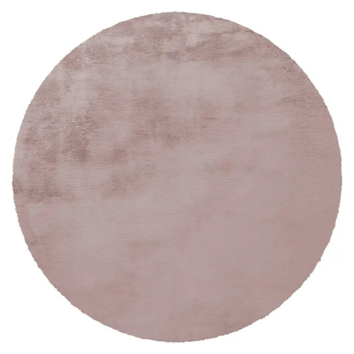 Kayoom Teppich rund Rabbit - Rosa, Durchmesser: 160 cm, 100 % Polyester - Ansicht von oben