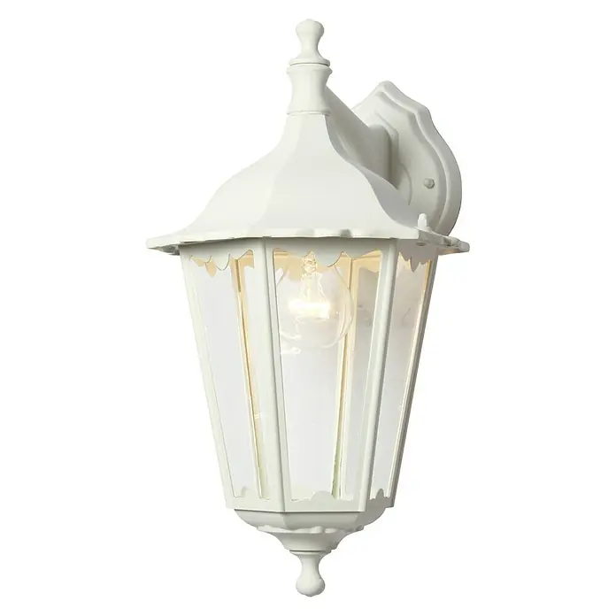 Luceco Praga Aplique exterior - 100 W, 28,3 x 22,4 x 42 cm, Blanco, IP44, Descendente