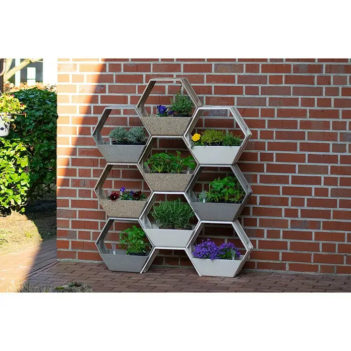 Dobar Pflanzkasten-System - 124 x 21 x 66 cm, Kaffeefaser - Stimmungsaufnahme