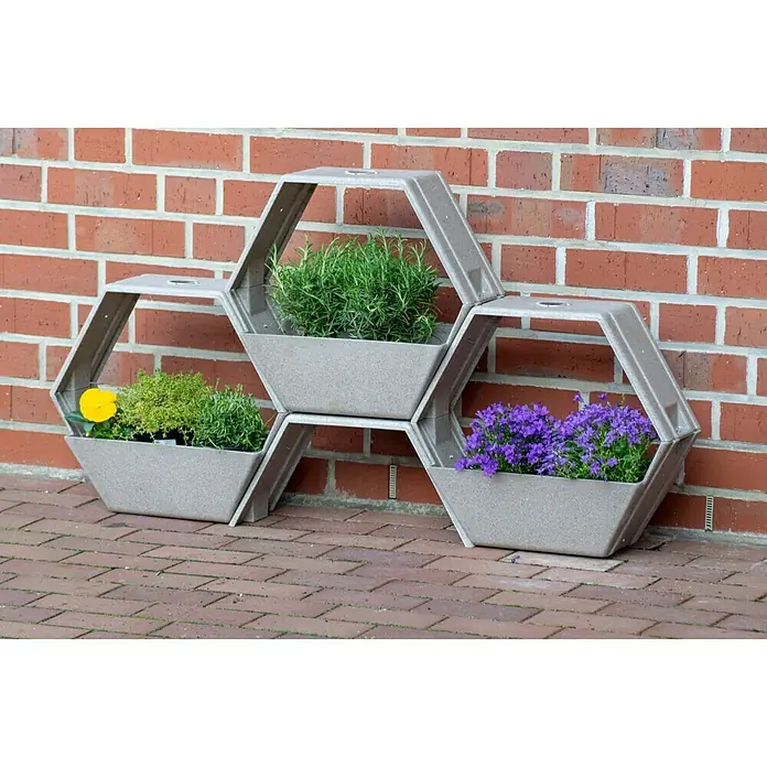 Dobar Pflanzkasten-System - 124 x 21 x 66 cm, Strohfaser - Stimmungsaufnahme