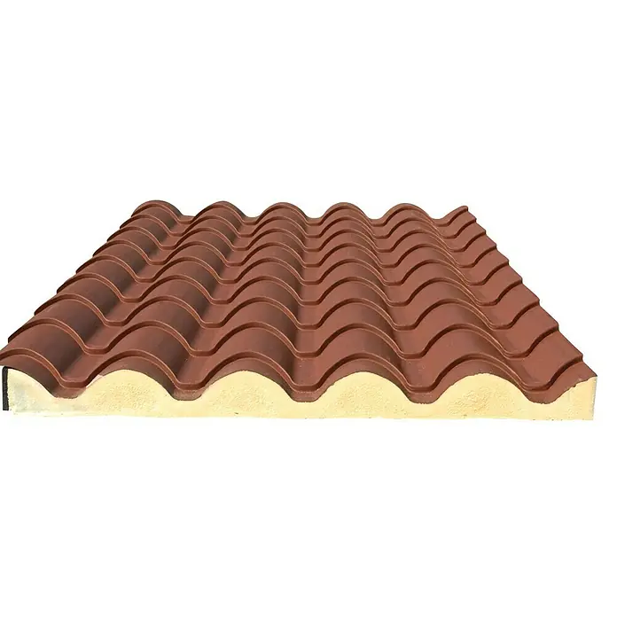 Panel de sándwich  Coppo Piano - 3,15 m x 1,04 m x 30 mm, Terracota