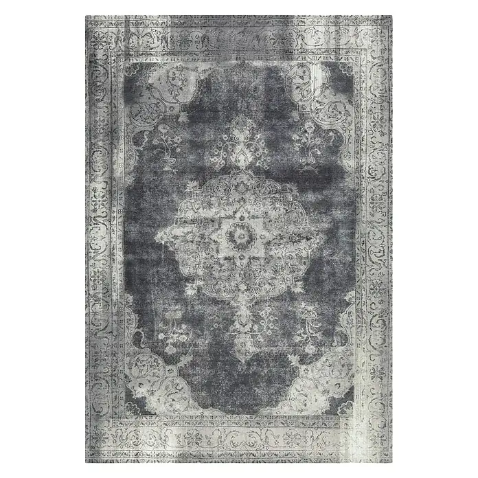 Kayoom Kurzflorteppich Vintage - Grau/Elfenbein, 290 x 200 cm, 100 % Polyacryl - Ansicht von oben