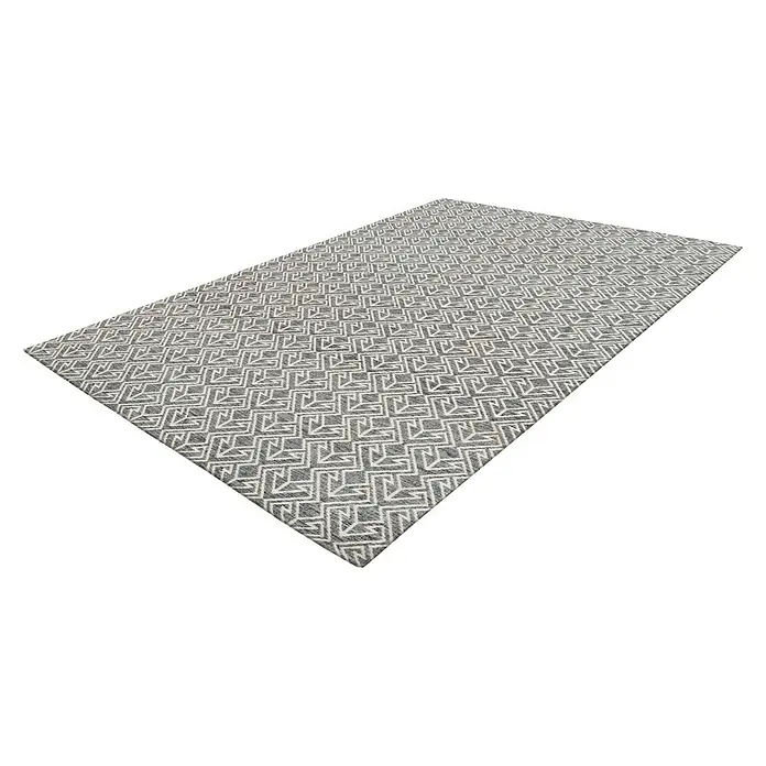 Kayoom Flachgewebeteppich Yoga - Grau/Braun, 230 x 160 cm, 100 % Polyester - Rechte Seitenansicht