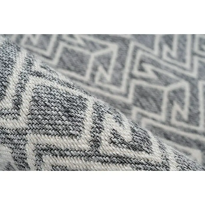 Kayoom Flachgewebeteppich Yoga - Grau/Braun, 230 x 160 cm, 100 % Polyester - Detailaufnahme