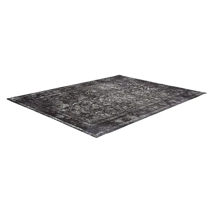 Kayoom Kurzflorteppich Vintage - Anthrazit, 290 x 200 cm, 100 % Polyacryl - Rechte Seitenansicht