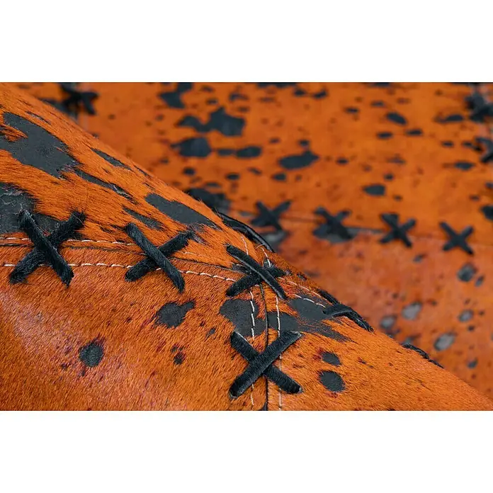 Kayoom Echtlederteppich Viola - Orange, 290 x 200 cm, 100 % Echtleder - Detailaufnahme