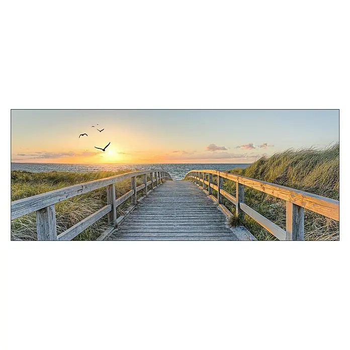 ProArt Glasbild - Birds above Sea, B x H: 80 x 30 cm - Vorderansicht