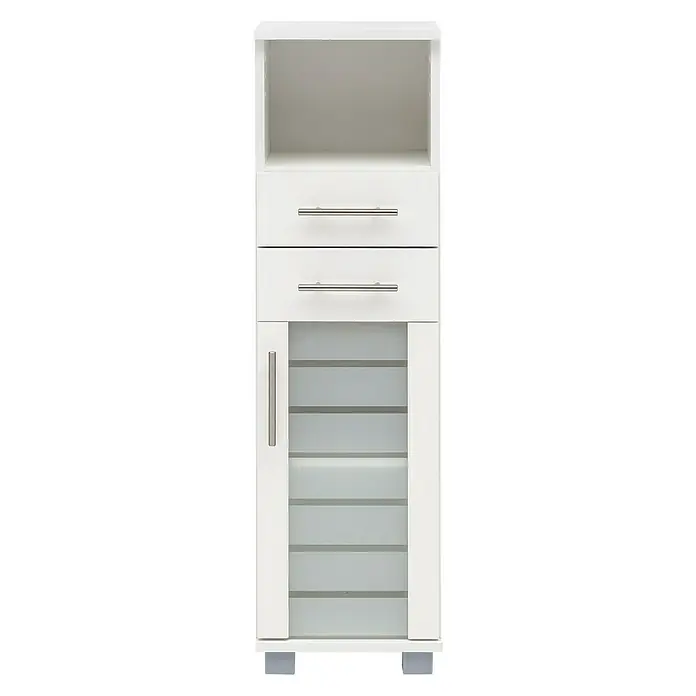 Schildmeyer Niko Highboard HBA300 - 30 x 32,5 x 110,5 cm, Perlweiß - Vorderansicht
