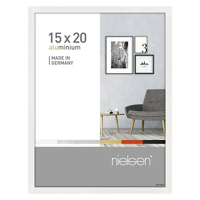 Nielsen Bilderrahmen Pixel - Weiß, 20 x 15 cm, Aluminium - Vorderansicht