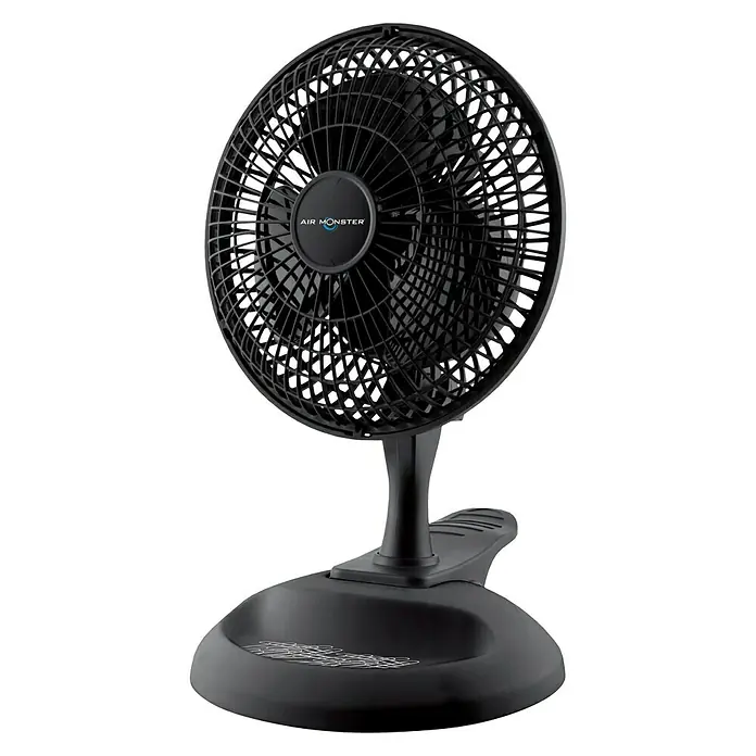 Air Monster Tischventilator - Schwarz, Durchmesser: 15 cm, 15 W - Vorderansicht