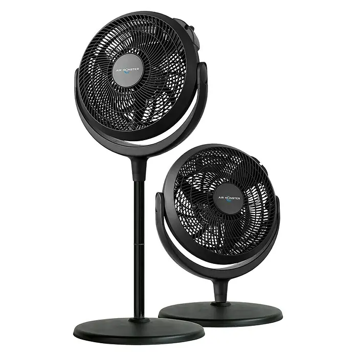 Air Monster Standventilator - Schwarz, Durchmesser: 30 cm, 45 W - Vorderansicht