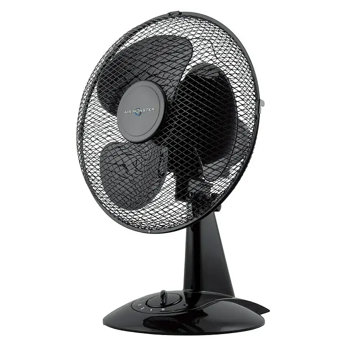 Air Monster Tischventilator - Schwarz, Durchmesser: 30 cm, Oszillierend, 38 W - Vorderansicht