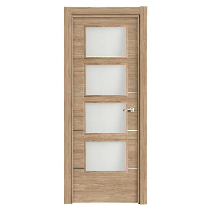 Puerta acristalada Roble Urban vidriera 400AL - 62,5 x 203 cm, Izquierda, Roble claro, Macizo, Vidriera