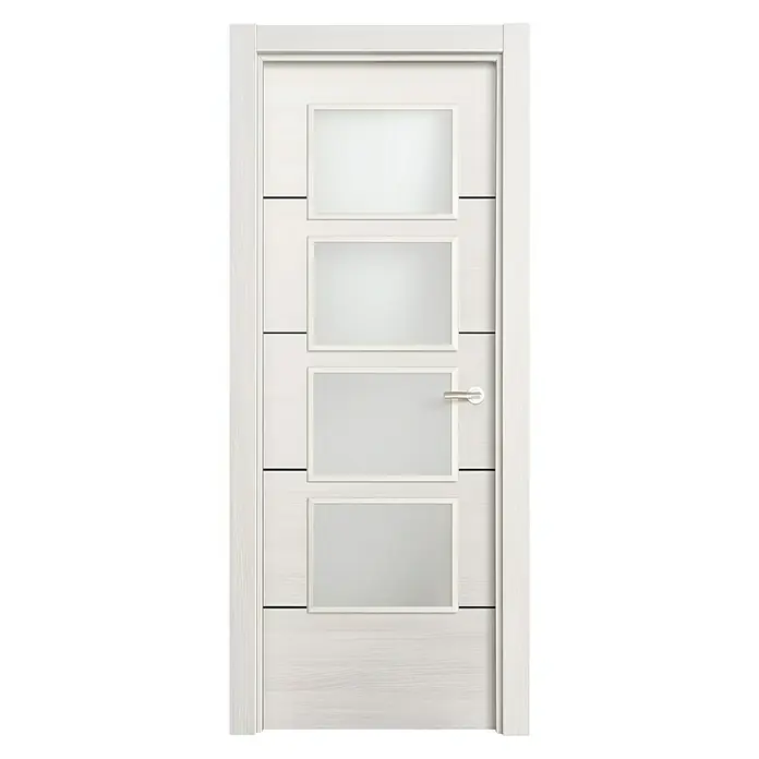 Puerta acristalada Fresno Eslovenia vidriera 400 - 62,5 x 203 cm, Izquierda, Blanco, Macizo, Vidriera