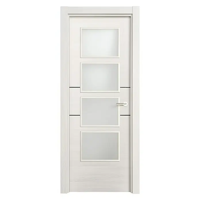 Puerta acristalada Fresno Eslovenia vidriera 200 - 82,5 x 203 cm, Izquierda, Blanco, Macizo, Vidriera