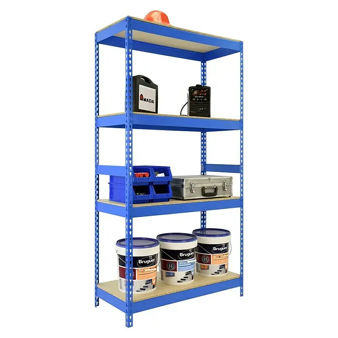 Regalux Estantería para cargas pesadas XXL - L x An x Al: 50 x 120 x 180 cm, Capacidad de carga: 300 kg/balda, Número de baldas: 4 ud., Inserción, Azul