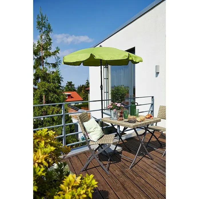 Sunfun Balkonski suncobran Provence II - Jabuka zelene boje, Promjer: 200 cm