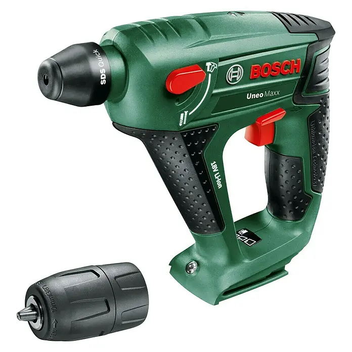 Bosch 18 V Power for All Martillo perforador de batería Uneo Maxx - 18 V, Iones de litio, Sin batería, Energía de percusión: 0,6 J - Vista de perfil izquierdo