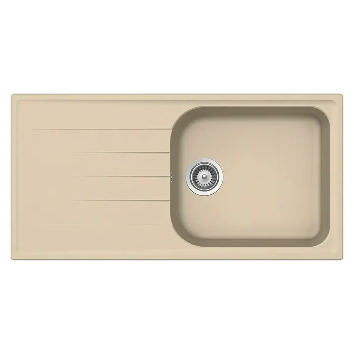 Respekta by Schock Einbauspüle Orlando - 100 x 50 cm, 1 Becken, Cristalite®, Beige - Ansicht von oben