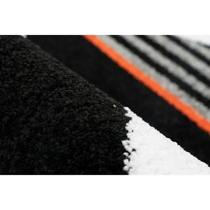 Kayoom Kurzflorteppich Broadway - Weiß/Schwarz, 170 x 120 cm, 100 % Polypropylen - Detailaufnahme