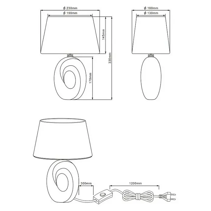 Trio Lighting Lámpara de sobremesa Taba - 40 W, L x An x Al: 23 x 18 x 33 cm, Plateado, E14