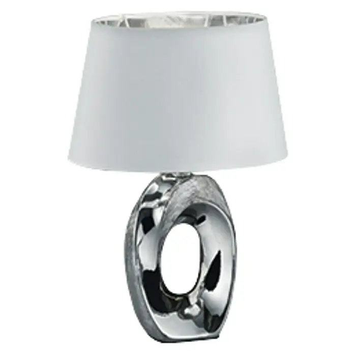 Trio Lighting Lámpara de sobremesa Taba - 40 W, L x An x Al: 23 x 18 x 33 cm, Plateado, E14
