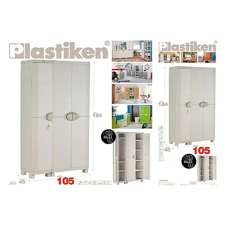 Plastiken  Armario de PVC con taquilla Space Saver