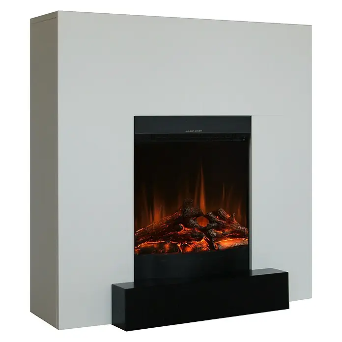 Voltomat HEATING Elektrische haard 28 x 87 x 90 cm - 2.000 W, Wit/Zwart, 28 x 87 x 90 cm - Vooraanzicht