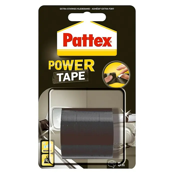 Pattex Gewebe-Klebeband Power Tape - Länge: 5 m, Schwarz