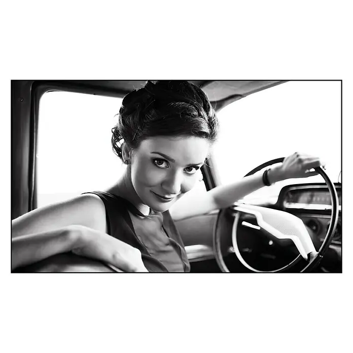 Cuadro de vidrio Girl - Chica al volante, An x Al: 120 x 70 cm