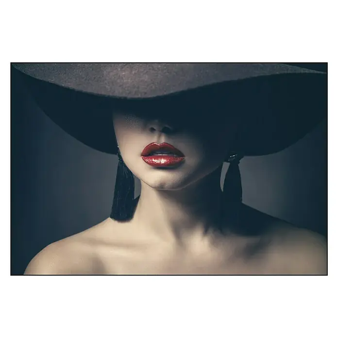 Cuadro de vidrio Red lips - Labios rojos, An x Al: 90 x 60 cm