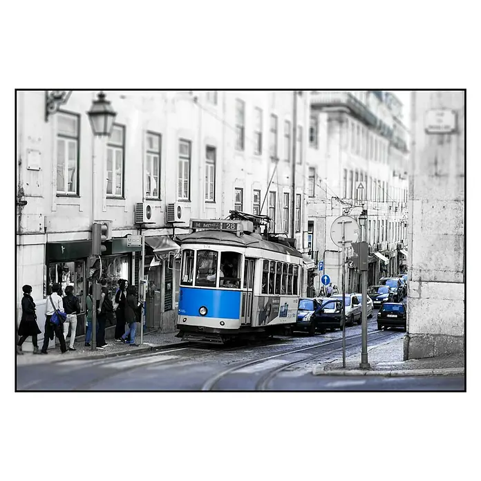 Cuadro de vidrio Trolley car - Tranvía, An x Al: 90 x 60 cm