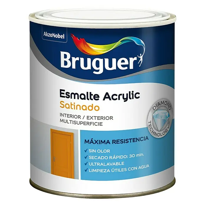 Bruguer Esmalte de color Acrylic multisuperficie - Gris arena, 250 ml, Satinado
