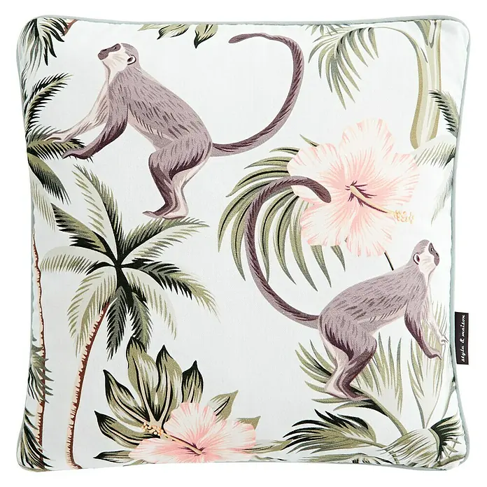 Cojín Tropicmonkba 2 - Multicolor, 45 x 45 cm, 100% algodón
