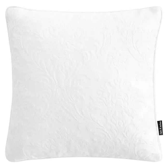 Cojín Jacquard concord - Blanco, 55 x 55 cm, 70 % poliéster, 30 % algodón