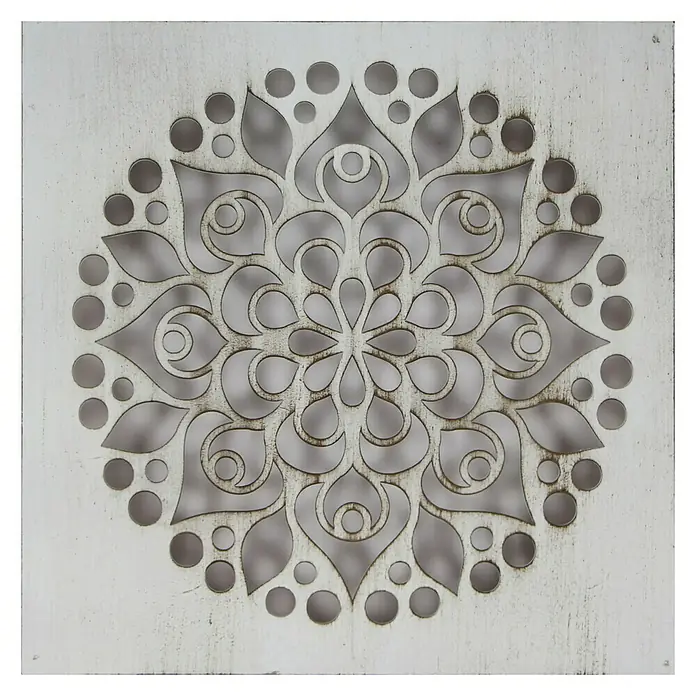 Cuadro de madera Mándala 104 - Mosaico, An x Al: 20 x 20 cm