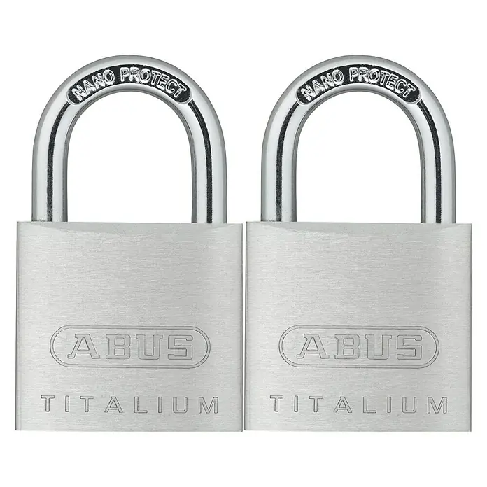 Abus Vorhängeschloss-Set Titalium 64TI - B x H: 30 x 49,5 mm, 2 Stk., Titalium-Spezialaluminium - Vorderansicht