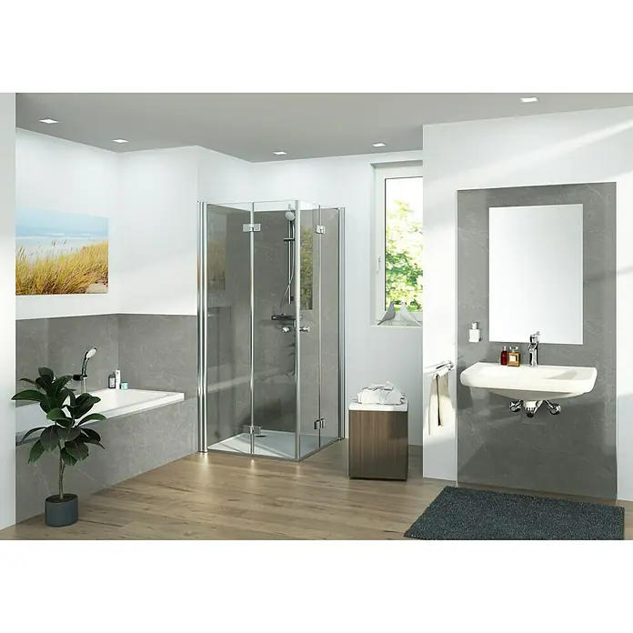 SanDesign Acryl-Verbundplatte Marble Grau - 100 x 250 cm, Grau Marble - Stimmungsaufnahme