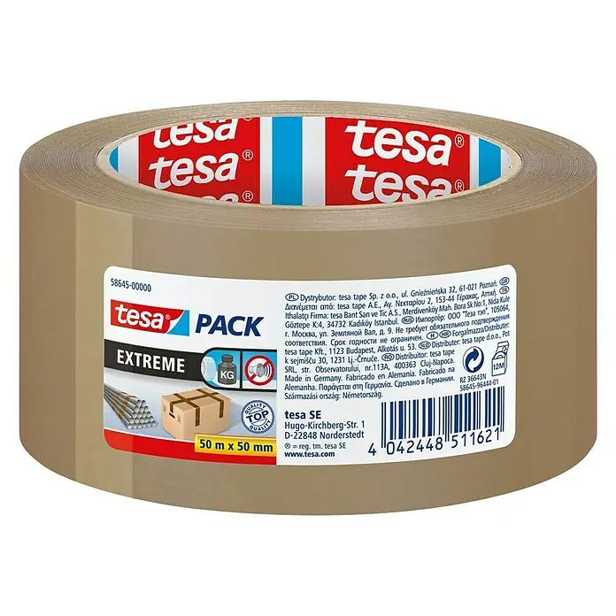 Tesa Pack Paketklebeband Extreme - Braun, 50 m x 50 mm - Vorderansicht