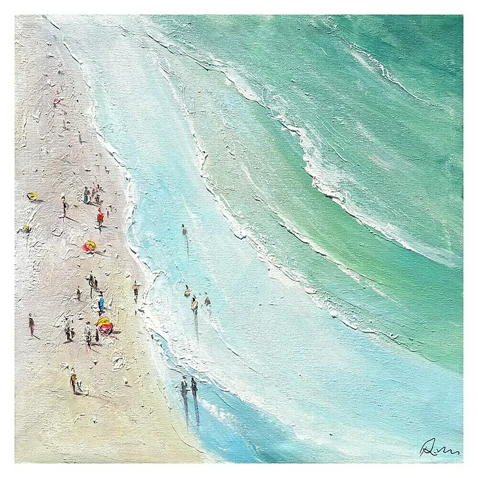 Cuadro pintado a mano - Playa, An x Al: 40 x 40 cm